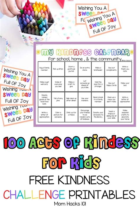 kindness list for kids